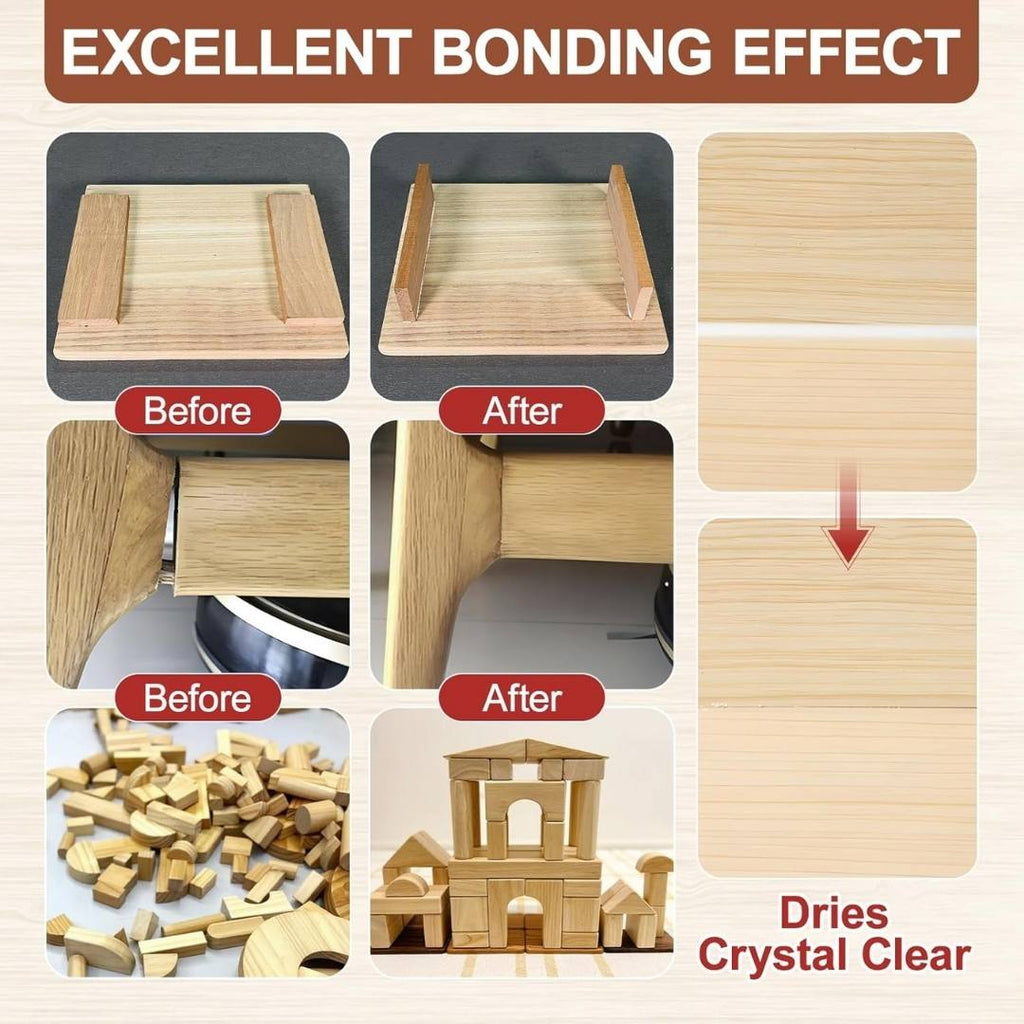 Super Strong Wood Repair Glue - Clear & Waterproof Formula