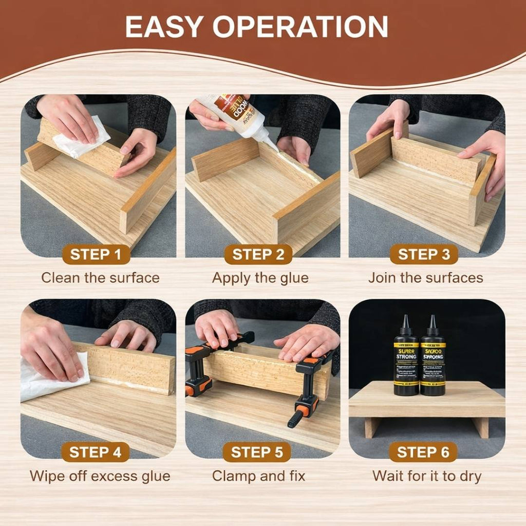 Super Strong Wood Repair Glue - Clear & Waterproof Formula